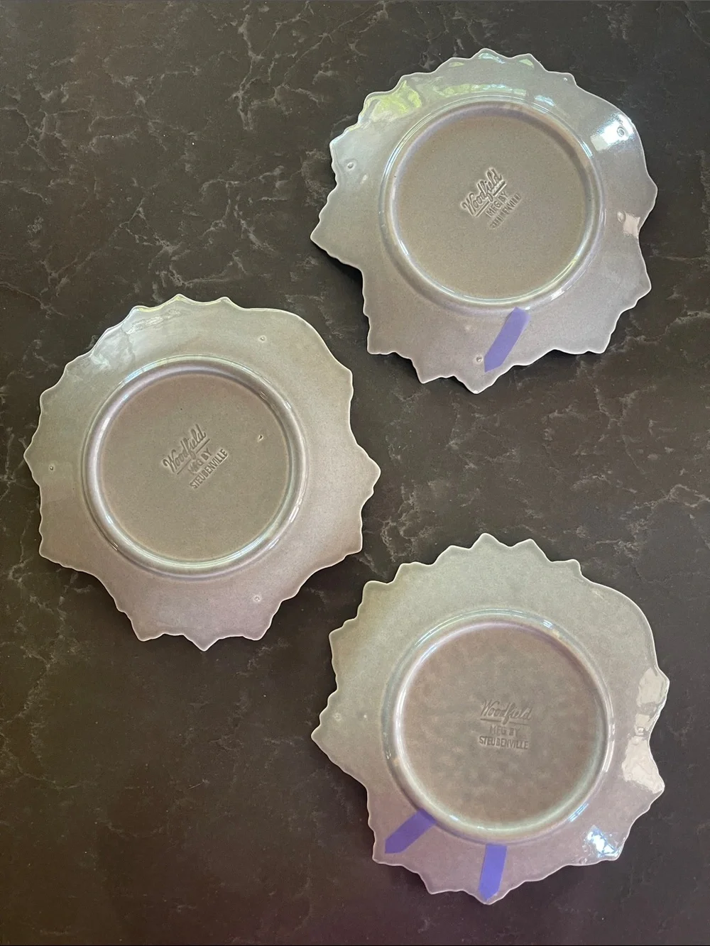 Steubenville Woodfield 8” Dove Gray Plates- set of 3